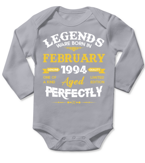 Vintage Aged To Perfection February 1994 Long Sleeve Baby One-Piece