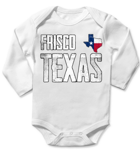 Vintage Frisco Texas Flag Long Sleeve Baby One-Piece