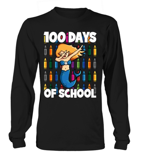 100 Days of School Dabbing Underwater Mermaid Long sleeved Unisex