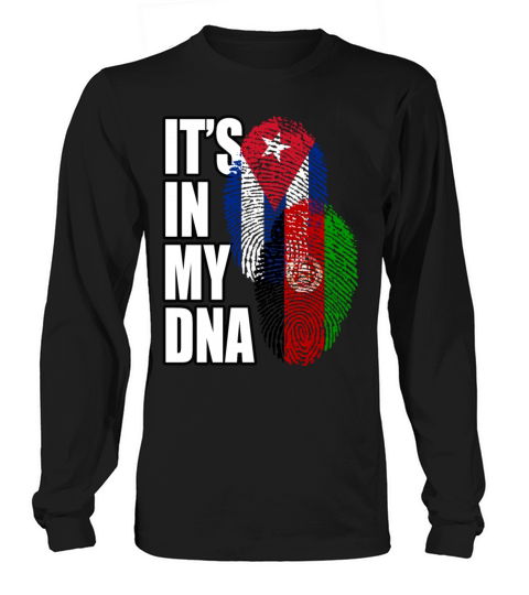 Afghan And Cuban Mix Heritage DNA Flag Long sleeved Unisex