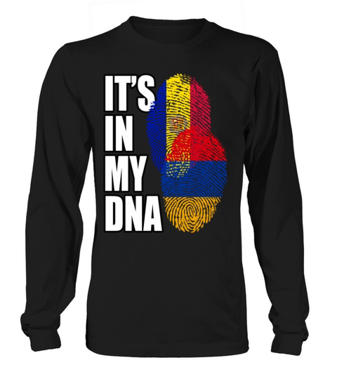 Armenian And Andorran Mix Heritage DNA Flag Long sleeved Unisex