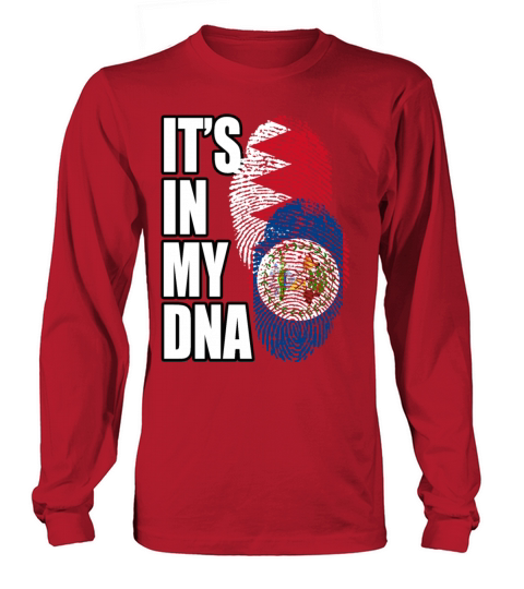 Belizean And Bahraini Mix Heritage DNA Flag Long sleeved Unisex