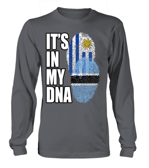Botswana And Uruguayan Mix Heritage DNA Flag Long sleeved Unisex