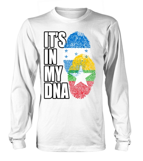 Burmese And Honduran Mix Heritage DNA Flag Long sleeved Unisex