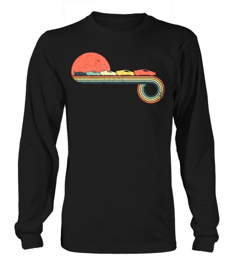 Car Sportscar Retro Vintage Sunset Rainbow Color Long sleeved Unisex
