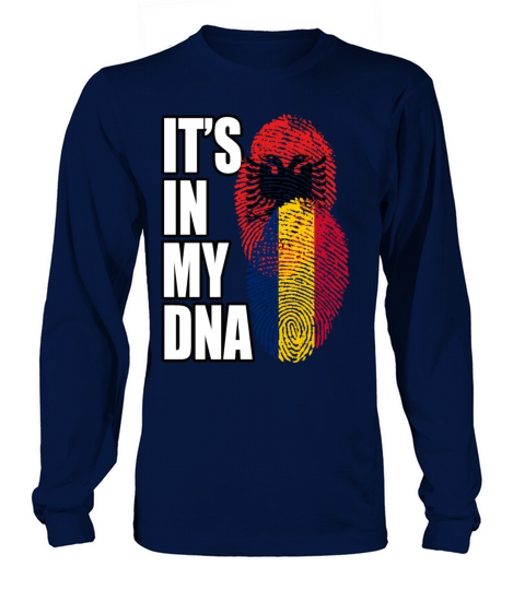 Chadian And Albanian Mix Heritage DNA Flag Long sleeved Unisex