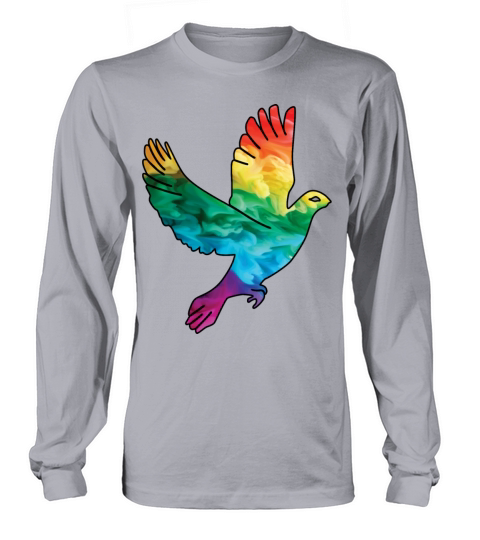 Colorful Rainbow Dove With Smoke And Fog Long sleeved Unisex