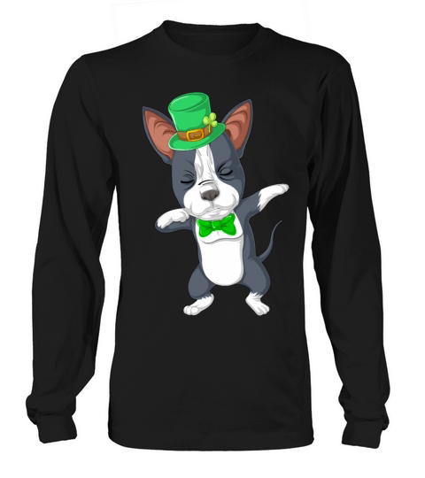 dabbing boston terrier st patricks day Long sleeved Unisex