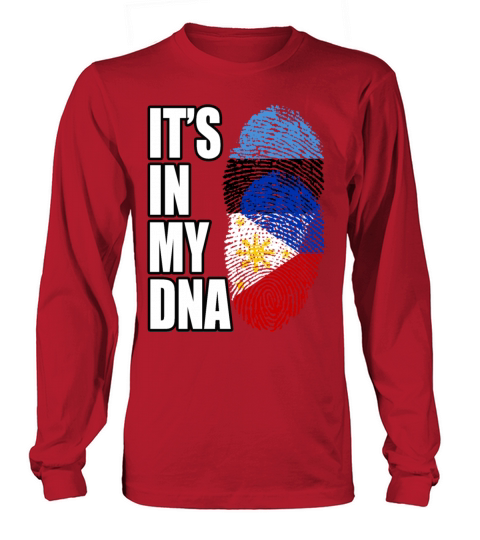 Estonian And Filipino Mix Heritage DNA Flag Long sleeved Unisex
