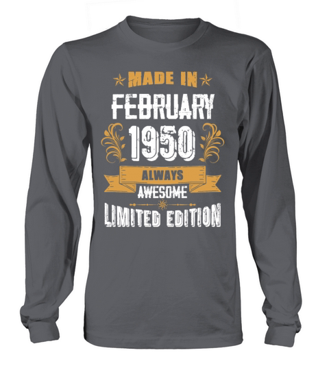 February 1950 Vintage Birthday Present Long sleeved Unisex