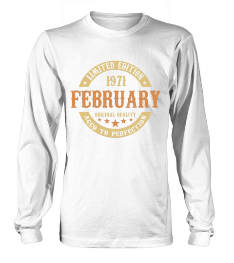 February 1971 Vintage Birthday Present Long sleeved Unisex