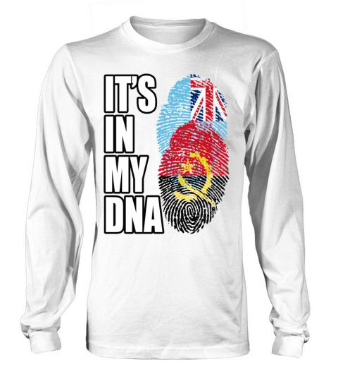 Fijian And Angolan Mix Heritage DNA Flag Long sleeved Unisex