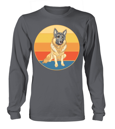 German Shepherd Dog Breed Vintage Retro Sunset Long sleeved Unisex
