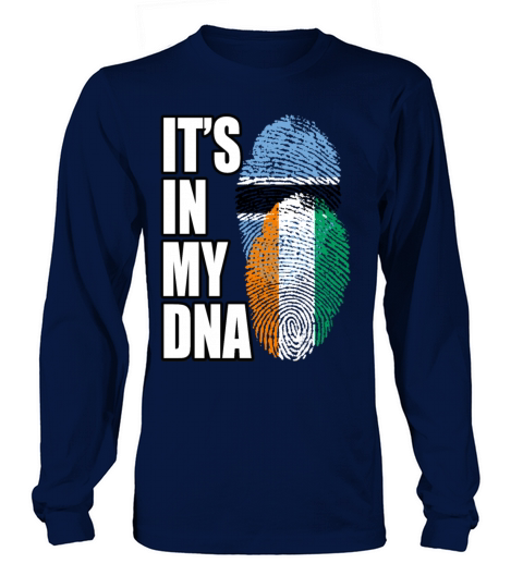 Ivorian And Botswanan Mix Heritage DNA Flag Long sleeved Unisex