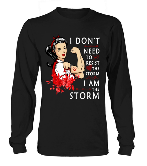 Resist the Storm Red Ribbon Heart Disaese Long sleeved Unisex