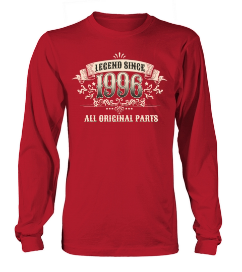 Retro Vintage Legend Since 1996 All Original Parts Long sleeved Unisex