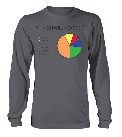 Things I will never do pie chart Long sleeved Unisex