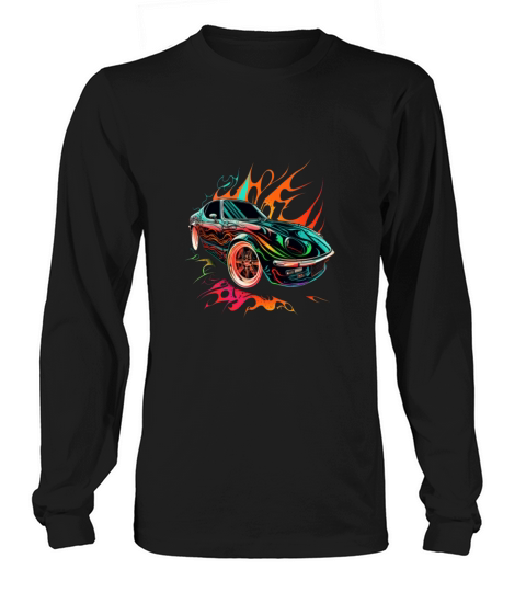Vintage Sports Car Lovers Retro Pop Art Sports Car Long sleeved Unisex