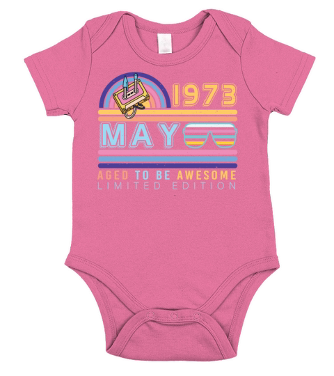 1973 May Vintage Short Sleeve Baby One-Piece