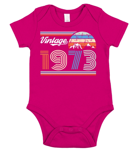 1973 Vintage born in Retro age Birthday gift idea Short Sleeve Baby One-Piece