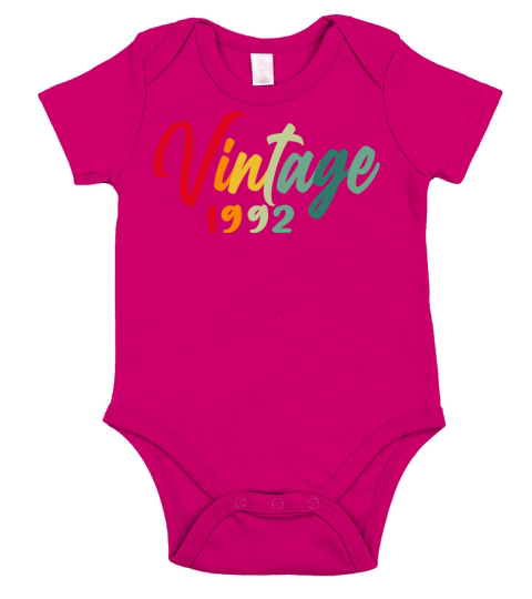 1992 vintage vintage retro birthday gift Short Sleeve Baby One-Piece