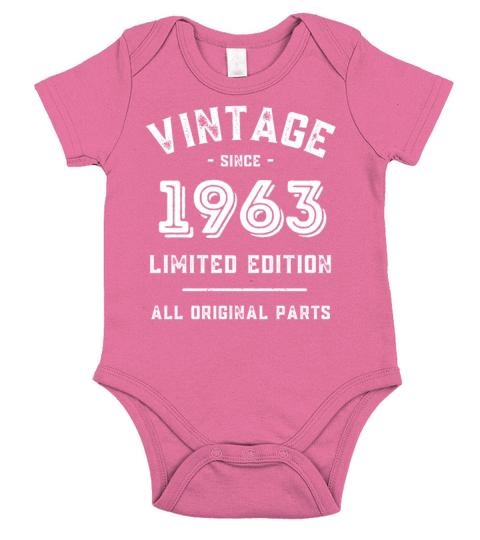 60 Years Vintage 1963 Retro 60th Birthday Short Sleeve Baby One-Piece
