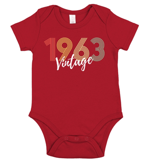 60 Years Vintage 1963 Retro 60th Birthday Short Sleeve Baby One-Piece