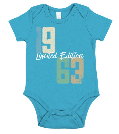 60 Years Vintage 1963 Retro 60th Birthday Short Sleeve Baby One-Piece