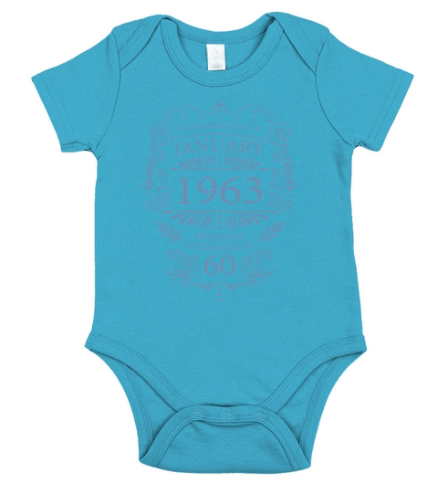 60th birthday january 1963 vintage birthday Short Sleeve Baby One-Piece