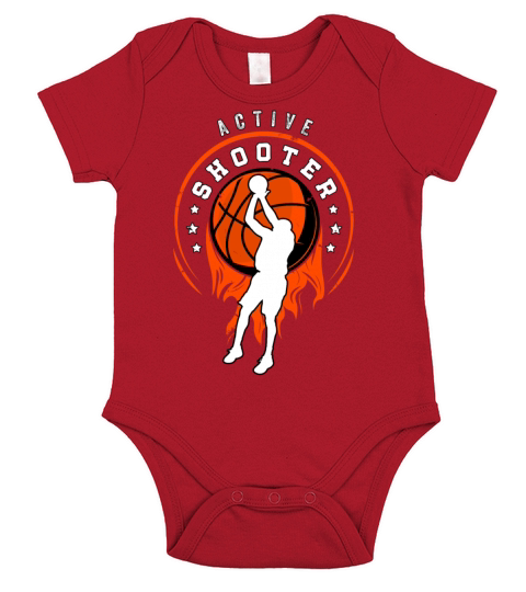 Active Shooter Player Basketball Lovers Funny Short Sleeve Baby One-Piece