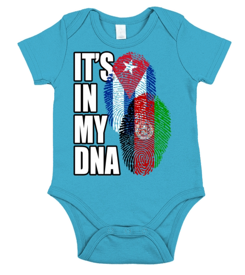 Afghan And Cuban Mix Heritage DNA Flag Short Sleeve Baby One-Piece