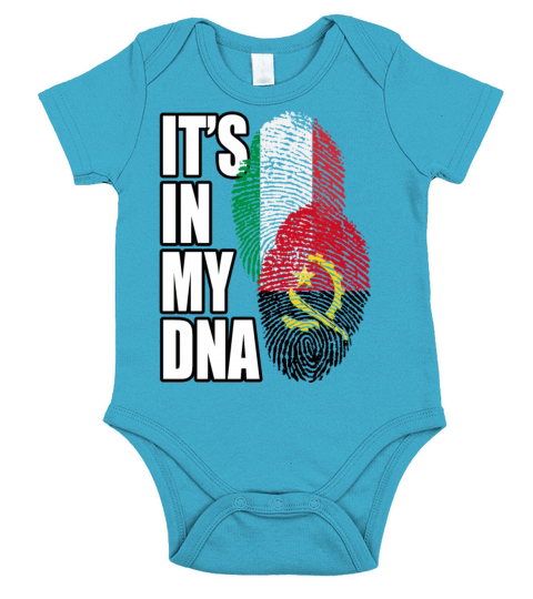 Angolan And Italian Mix Heritage DNA Flag Short Sleeve Baby One-Piece
