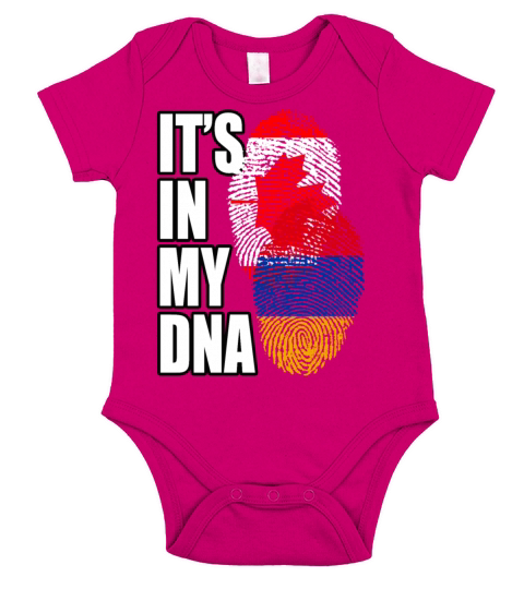 Armenian And Canadian Mix Heritage DNA Flag Short Sleeve Baby One-Piece
