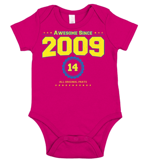 Awesome 2009 Shirt for Men Women 14 Year Old 14th Short Sleeve Baby One-Piece