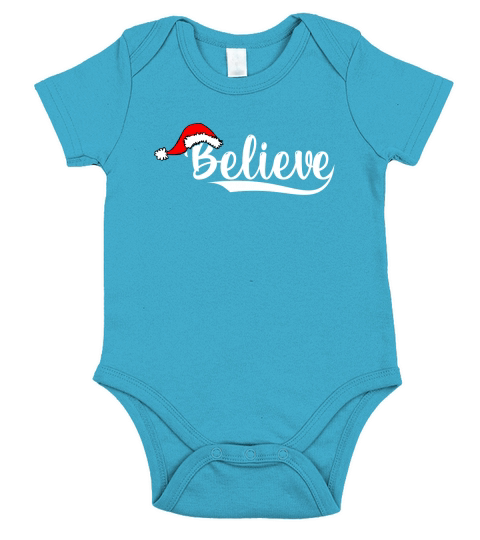 Believe Christmas day typography t shirt design Short Sleeve Baby One-Piece