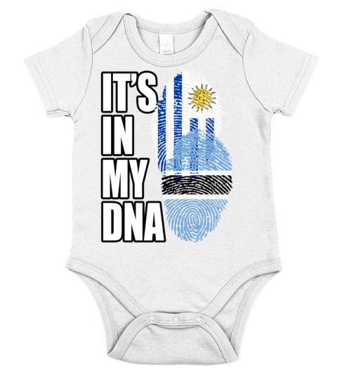 Botswana And Uruguayan Mix Heritage DNA Flag Short Sleeve Baby One-Piece