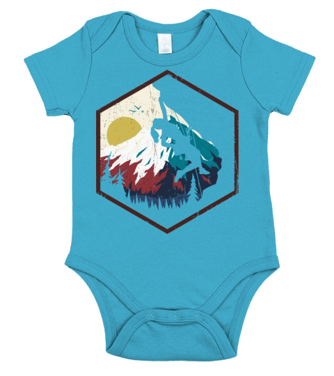 Bouldering Rock Climbing Vintage Design Short Sleeve Baby One-Piece