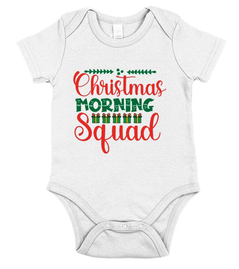 Christmas Morning Squad Christmas Shirt Short Sleeve Baby One-Piece