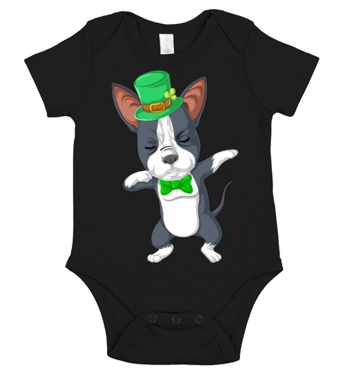 dabbing boston terrier st patricks day Short Sleeve Baby One-Piece