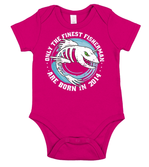Fishermen Vintage born 2014 Birthday funny sayings Short Sleeve Baby One-Piece