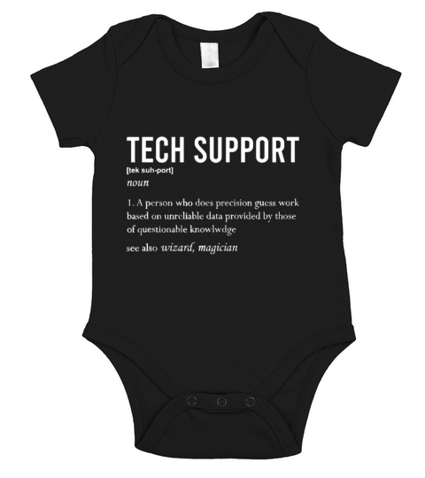 Funny Quote Tech Support Definition Nerd Technicia Short Sleeve Baby One-Piece