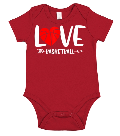 Funny Valentines Day Hearts Basketball Lover Short Sleeve Baby One-Piece