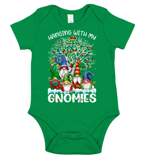 Hanging With My Gnomies Nordic Santa Gnome Christm Short Sleeve Baby One-Piece
