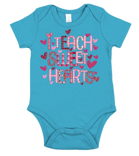 I Teach Sweet Hearts Valentines Day2068 Short Sleeve Baby One-Piece