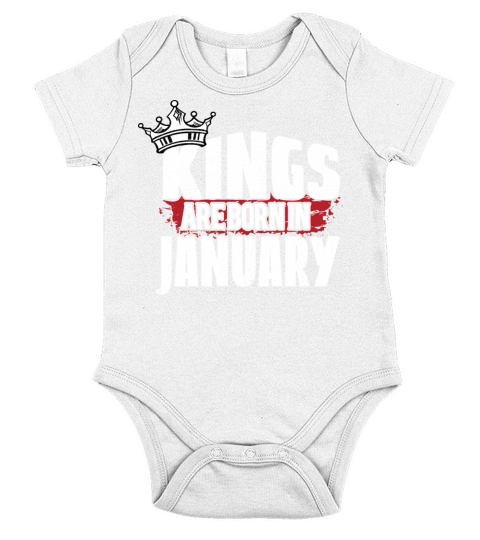 Kings are born in january Short Sleeve Baby One-Piece