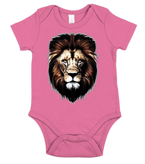 Lion Africa predator print head imprint with wild Short Sleeve Baby One-Piece