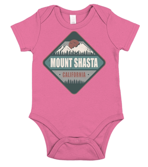 Mount Shasta California US Vintage Hiking Design Short Sleeve Baby One-Piece