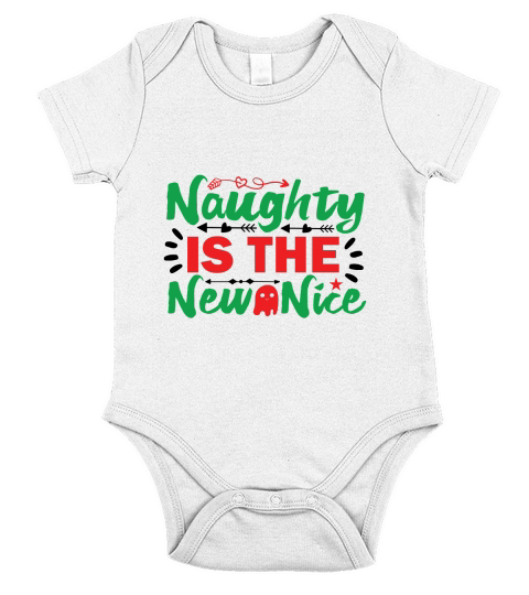 Naughty Is The New Nice Christmas Short Sleeve Baby One-Piece
