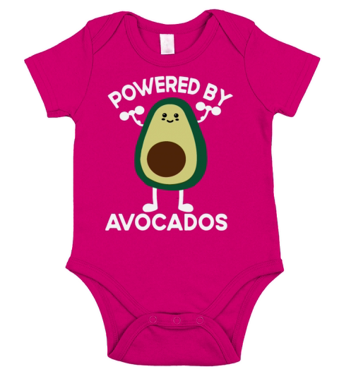 Powered-By Avocados Quote For Avocado Lovers Short Sleeve Baby One-Piece
