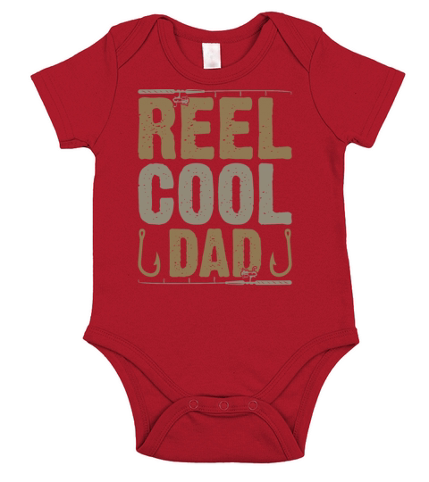 Reel Cool Dad Fishing Vintage Fathers Day Fishing Short Sleeve Baby One-Piece